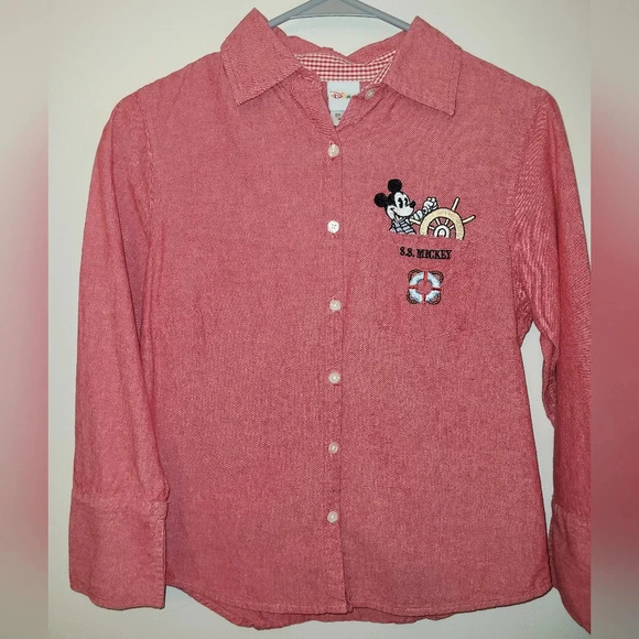 Disney Mickey Sailor 3/4 sleeve button up blouse Women's small Vintage LOT C1 - Picture 2 of 7